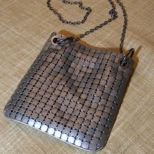 Small Purse- Metal , Pewter Look